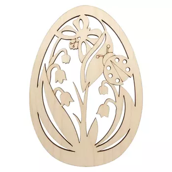 L-1056 Деревянная заготовка яйцо 'Божья коровка' 15,0*10,5см АСТРА