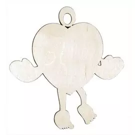 L-105 Деревянная заготовка подвеска 'Сердечко с ручками и ножками',10*9 см, Astra&amp;Craft