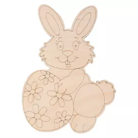 L-1069 Деревянная заготовка Пасхальный зайчик 15,9*11,7см АСТРА