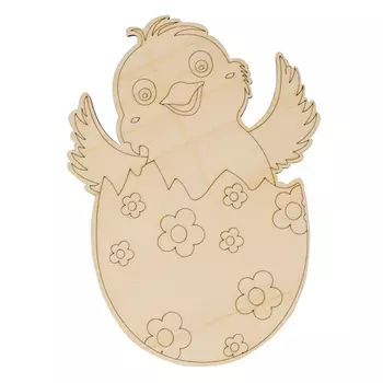 L-1070 Деревянная заготовка Пасхальный цыпленок 15,6*12,3см АСТРА