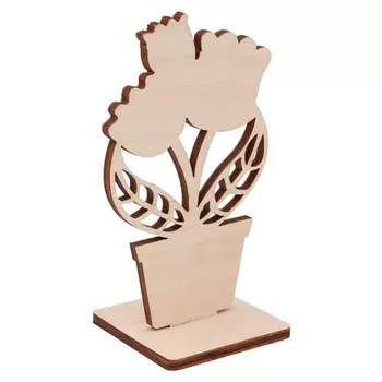 L-1081 Деревянная заготовка на подставке ' Цветок' №1 15,9*6,2см АСТРА