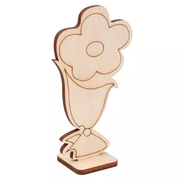 L-1082 Деревянная заготовка на подставке ' Цветок' №2 7,7*11,2см Astra&amp;Craft