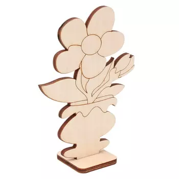 L-1084 Деревянная заготовка на подставке ' Цветок' №4 8,4*15,0 см АСТРА