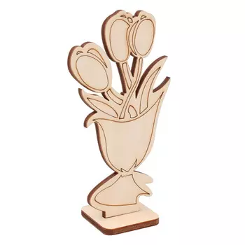 L-1085 Деревянная заготовка на подставке ' Цветок' №5 6,1*14,8см АСТРА