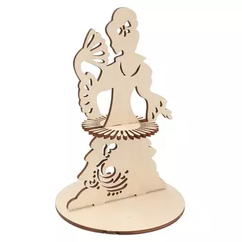 L-1086 Деревянная заготовка салфетница 'Дама с веером' 15,2*10,4*0,3см Astra&amp;Craft