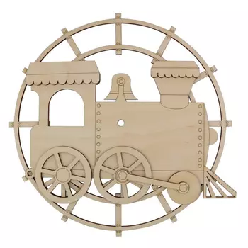 L-1094 Деревянная заготовка циферблат 'Ретро паровоз' 31,0*30,0 АСТРА