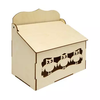 L-1150 Деревянная заготовка коробка под специи 'Совушки' 20*20*12,5см Астра