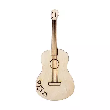 L-1239 Деревянная заготовка 'Гитара' 6,7*2,8*0,3см Астра