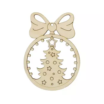 L-1332 Деревянная заготовка Игрушка с елочкой внутри 9,5*6,7*0,3см Астра