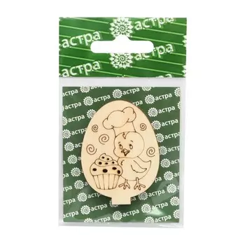 L-1378/7 Деревянная заготовка яйцо на подставке 'Цыпа 7' 5,2*4*2,5см Астра