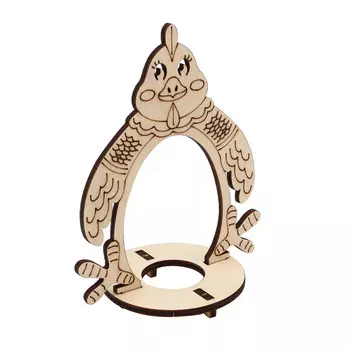 L-1379 Деревянная заготовка подставка для яйца сборная 'Курочка' 9,7*12,5*6,5 см Астра