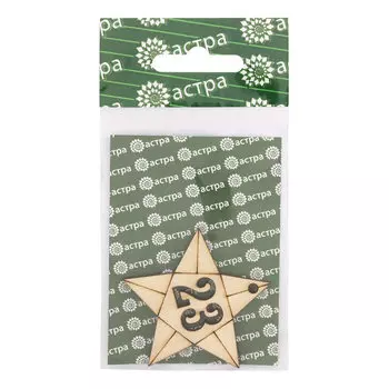 L-1388 Деревянная заготовка медаль 'Звезда' 5*5*0,3см Астра