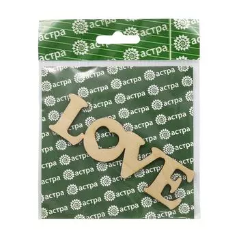 L-1400 Деревянная заготовка 'Любовь' 10,9*3,1*0,3см Астра