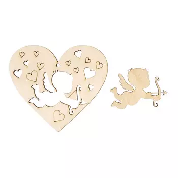 L-1401 Деревянная заготовка 'Ангел в сердце' 11*9,5*0,3см Астра