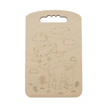 L-1406 Деревянная заготовка доска ' Бычок на полянке ' 25,4*16,3*0,6см Астра