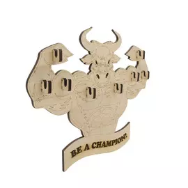 L-1408 Деревянная заготовка вешалка ' Бык -Чемпион ' 34,9*27,4*2,4см Astra&amp;Craft