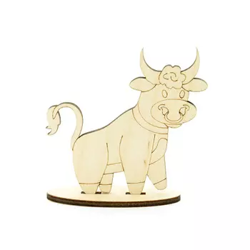 L-1419 Деревянная заготовка на подставке 'Бычок. Привет' 9*8,6*2,4см Астра