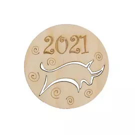 L-1428 Деревянная заготовка ' Медалька ' 5,3*5,3*0,3см Астра