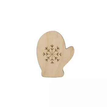 L-1429 Деревянная заготовка ' Варежка ' 3,7*3,1*0,3см Астра