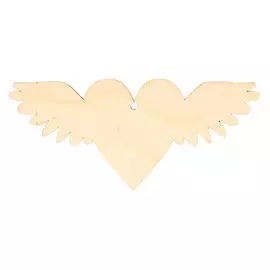 L-146 Деревянная заготовка бирочка 'Сердечко с крыльями', 10х5 см, 'Астра'