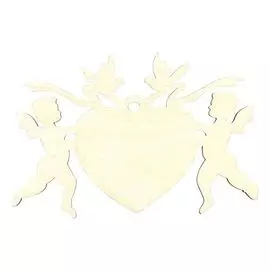 L-169 Деревянная заготовка 'Ангелочки и сердце' 15*10 см, 'Астра'