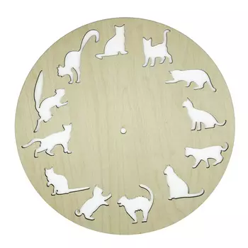 L-188 Деревянная заготовка циферблат 'Кошки', 30*30 см, Astra&amp;Craft
