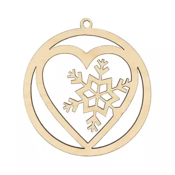 L-2108 Деревянная заготовка 'Снежинка в сердце' 8,5*7,9*0,3см Astra&amp;Craft