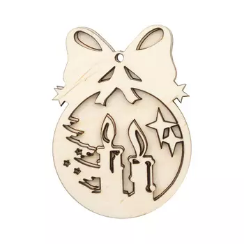 L-2137 Деревянная заготовка из двух частей 'Шар со свечой' 6,8*4,9*0,6см Astra&amp;Craft