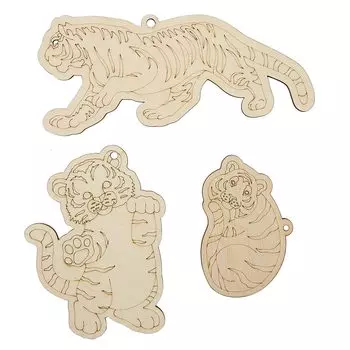 L-2142 Деревянная заготовка Набор № 1 'Тигры', 3шт Astra&amp;Craft