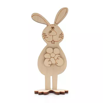 L-2202 Деревянная заготовка 'Заяц с цветком' 10*4*0,3см Astra&amp;Craft