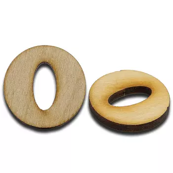 L-237 Деревянная заготовка 'Буква О', 30*30*4 мм, упак./2 шт., Astra&amp;Craft