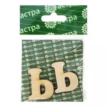 L-244 Деревянная заготовка 'Буква Ь', 30х30х4 мм, упак./2 шт., 'Астра'