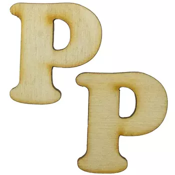 L-246 Деревянная заготовка 'Буква Р', 30х30х4 мм, упак./2 шт., Astra&amp;Craft