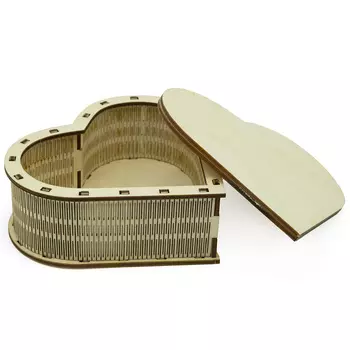 L-265 Деревянная заготовка шкатулка 'Сердечко', 13*13*6 см, Astra&amp;Craft