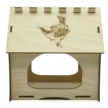 L-280 Деревянная заготовка кормушка большая 18,5*13,5*18,5см, 3мм толщ.фанеры, Astra&amp;Craft