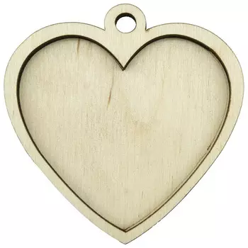 L-323 Деревянная заготовка медальон 'Сердечко', 6*6 см, Astra&amp;Craft