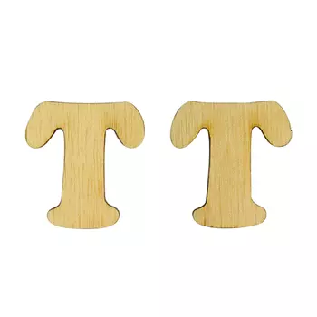 L-345 Деревянная заготовка 'Буква Т', 30х30х4 мм, упак./2 шт., 'Астра'