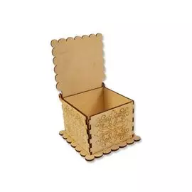 L-399 Деревянная заготовка шкатулка 'Узор', 9*9*7,5 см, 'Астра'