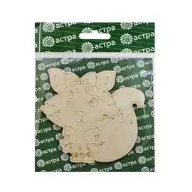 L-433 Деревянная заготовка 'Лисичка с бантиком', 9,6*9 см, Astra&amp;Craft