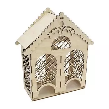 L-449 Деревянная заготовка чайный домик 'Узор', 18*25*9 см, 'Астра'