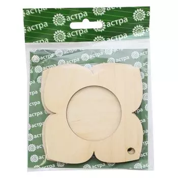 L-462 Деревянная заготовка медальон 'Цветочек', 10*10 см, 'Астра'