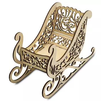 L-467 деревянная заготовка 'Сани под бутылку' 23,5*9,5*14,5 см, 3мм толщ.фанеры, Astra&amp;Craft