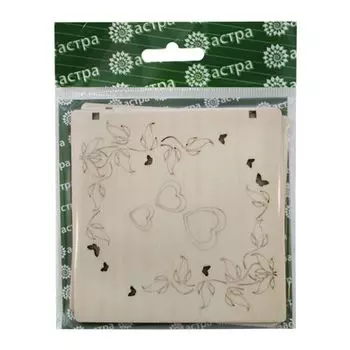 L-474 Деревянная заготовка Открытка 'Валентинка' 10*10 см Астра