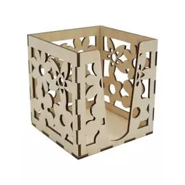 L-491 Деревянная заготовка Коробочка для бумаг 'Цветок', 10*10*10 см, 'Астра'