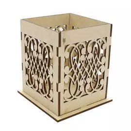 L-545 Деревянная заготовка Карандашница 'Узор' 9*8,5см Астра