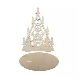 L-567 Деревянная заготовка Фигурка 'Праздничная ёлка на подставке' 18*24см 'Астра'