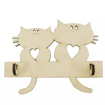 L-568 Деревянная заготовка Вешалка 'Коты' 10*7см 'Астра'