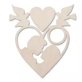 L-56 Деревянная заготовка подвеска 'Сердечко', 12 см, 'Астра'
