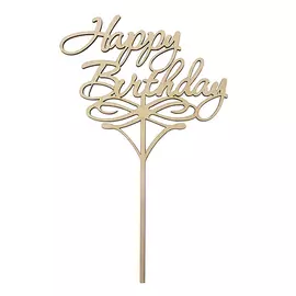 L-616 Деревянная заготовка топпер 'Happy Birthday' 17,5*27,5см Астра