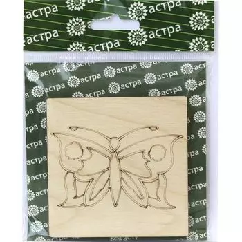 L-627 Деревянная заготовка с картинкой для выжигания 'Детский 2' 8,5*8,5см упак/2 шт Astra&amp;Craft